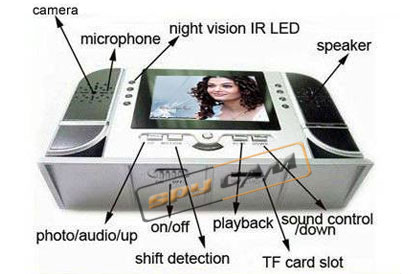 Spy Night Vision Camera In Table Clock